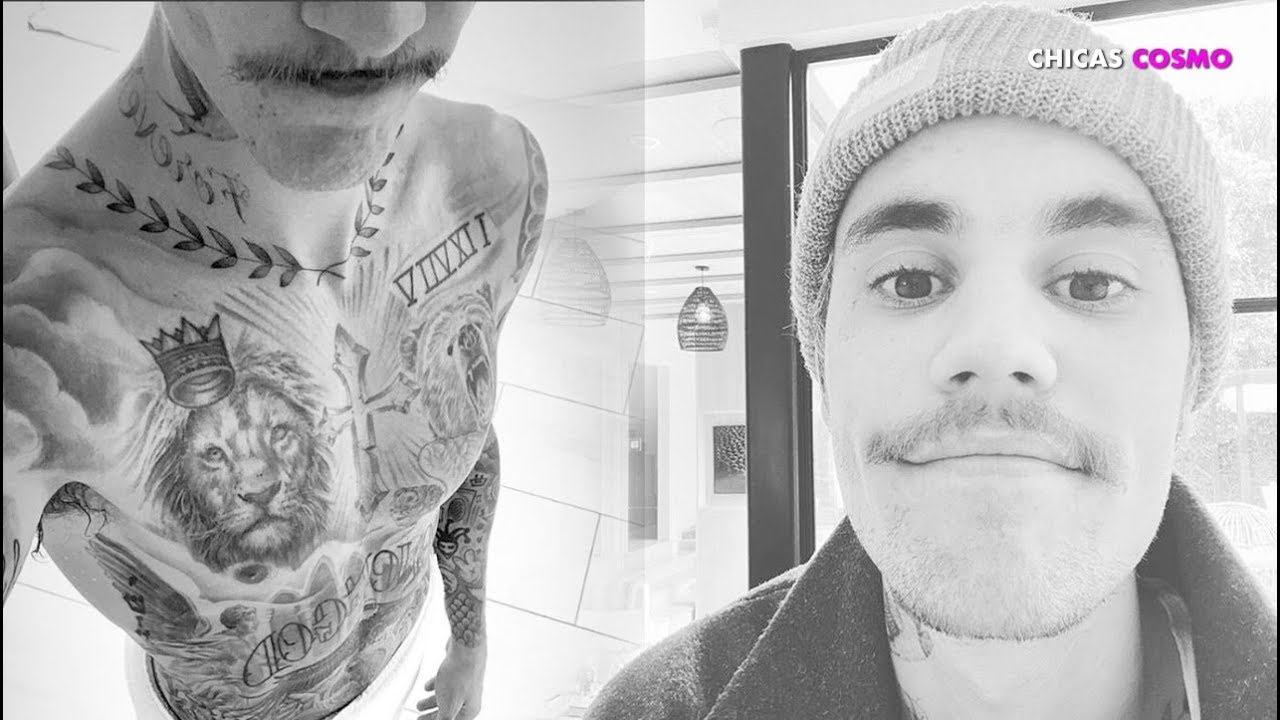 JUSTIN BIEBER RESPONDE a LAS PERSONAS que SE BURLAN de su BIGOTE y ESTRENA DOLOROSO TATUAJE