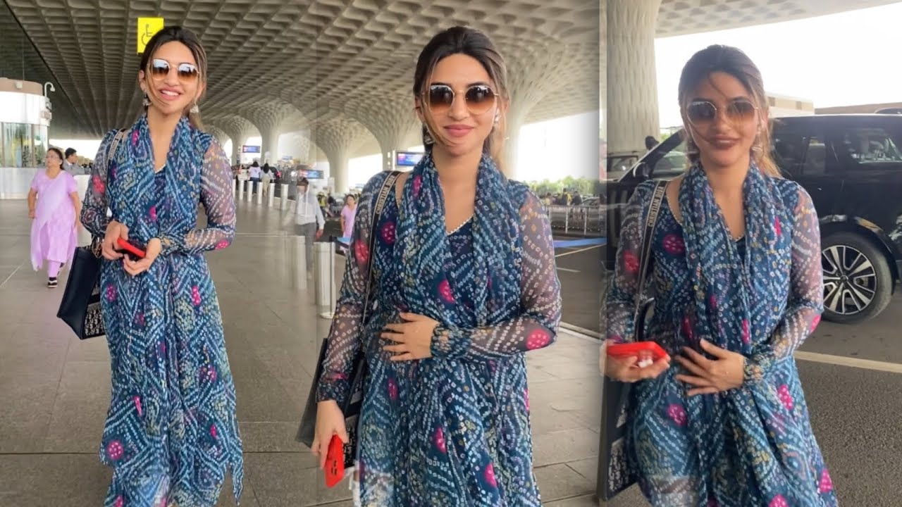 South Beauty Sree Leela Looking Too Cute 🥰 Spotted At Mumbai Airport