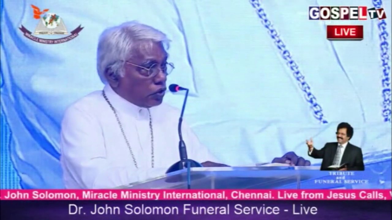 Father Bishop.Dr.Ezra Sargunam ll Dr. John Solomon Funeral Service