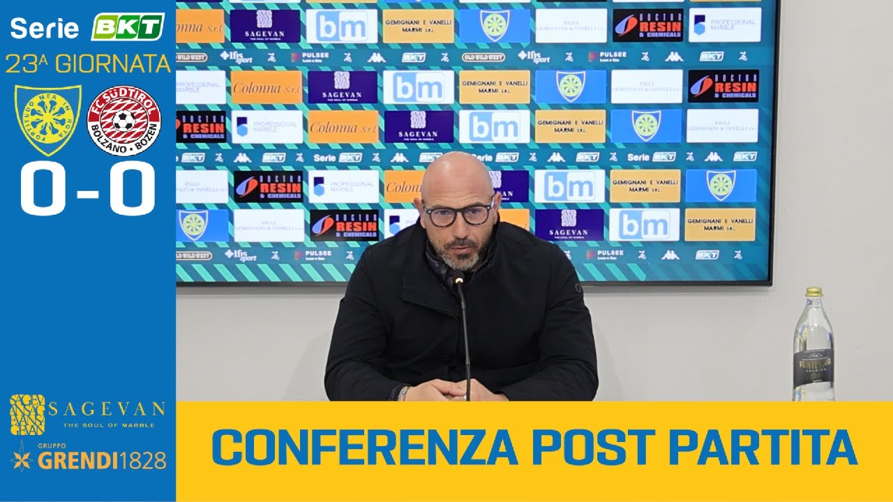 Serie BKT, la conferenza post partita di Carrarese - Südtirol (0-0)