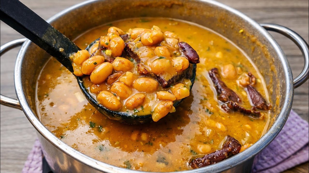 Рецепт фасоли с вяленым мясом, после которого вы попросите тарелку еще ‼️