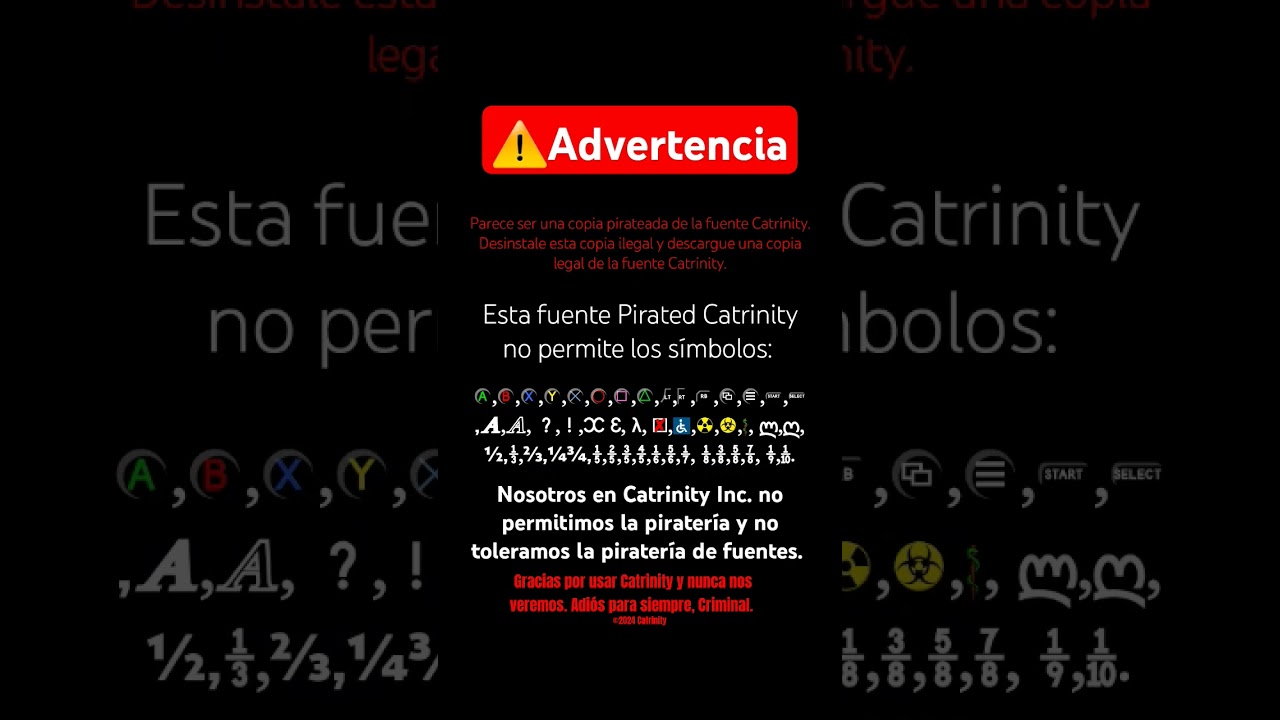 Catrinity Font Anti Piracy | Definitely Not real | #antipiracyscreen #catrinity