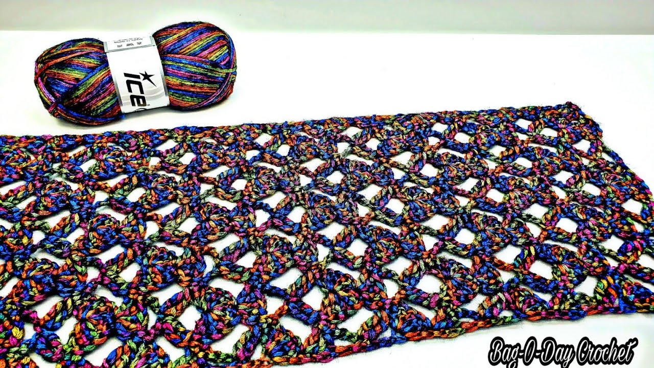 Crochet A Lacy Scarf / Bagoday Crochet Tutorial #668 Subtitles Available in 21 languages