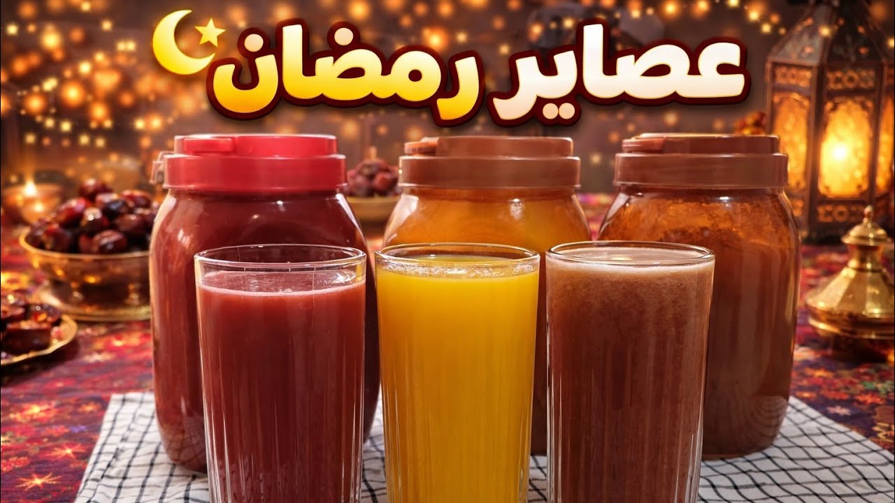 عصاير رمضان الأصلية 🌛سر الطعم المظبوط والمنعش ❗️كركديه وتمر هندي وقمرالدين بطريقة سهلة وصحيه 🥂🍷🍹