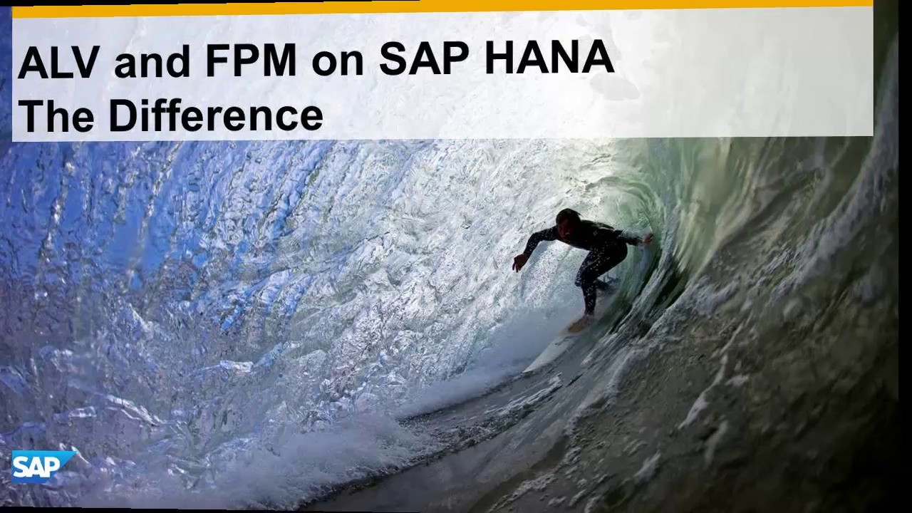 ALV and FPM on SAP HANA (Part 1/3) - The Difference