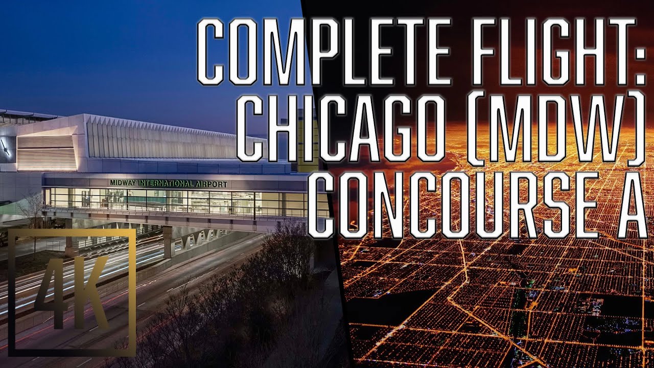 COMPLETE Takeoff & Landing Dark Flight Ambience | MDW Airport Concourse A | Attendant | Call Dings