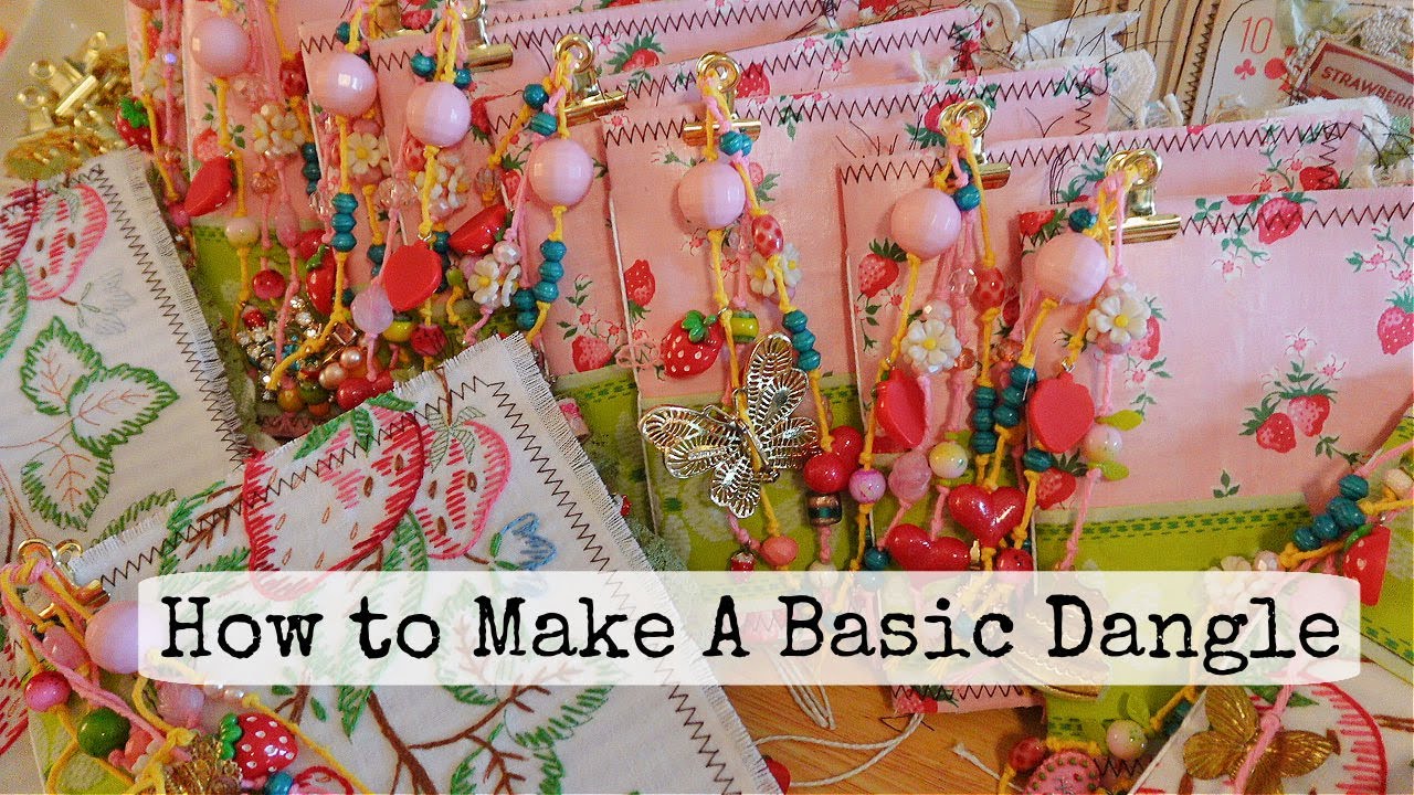 How to Make a Junk Journal Dangle / Let's Create a Strawberry Themed Dangle