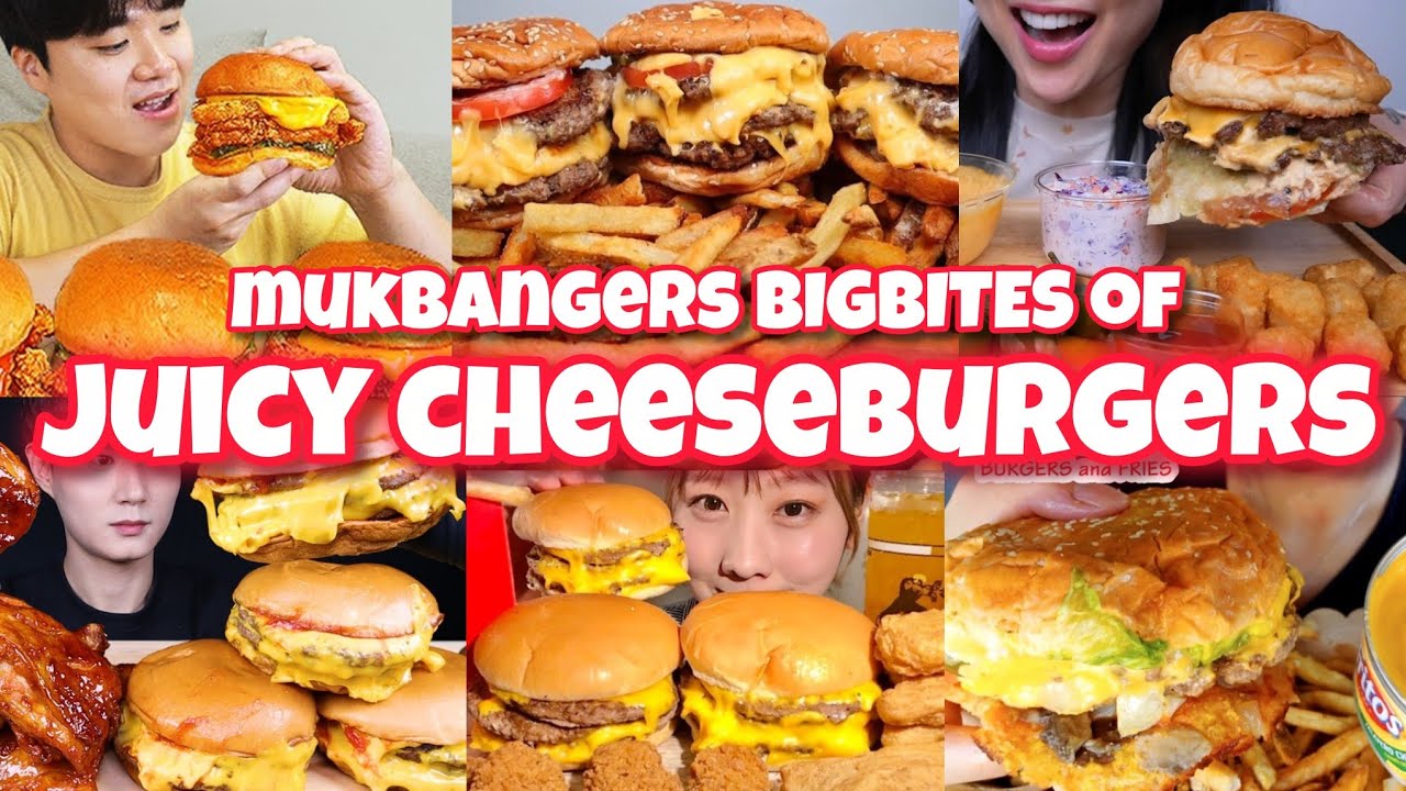 🍔🧀🫣mukbangers devouring JUICY CHEESEBURGERS like No One's watching! BIGBITES ASMR COMPILATION