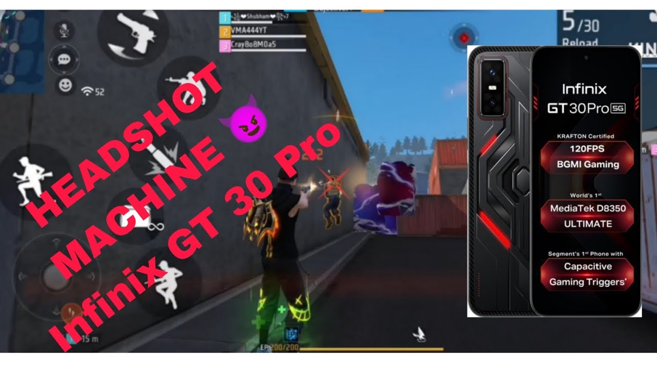 Infinix GT 30 Pro Free Fire Headshot Test 💀 Ultra Smooth Gameplay