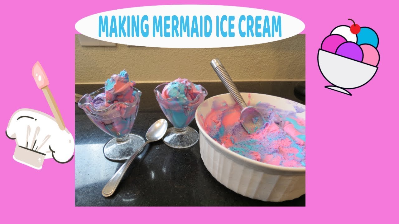 Making Mermaid Ice Cream - no churn ice cream
