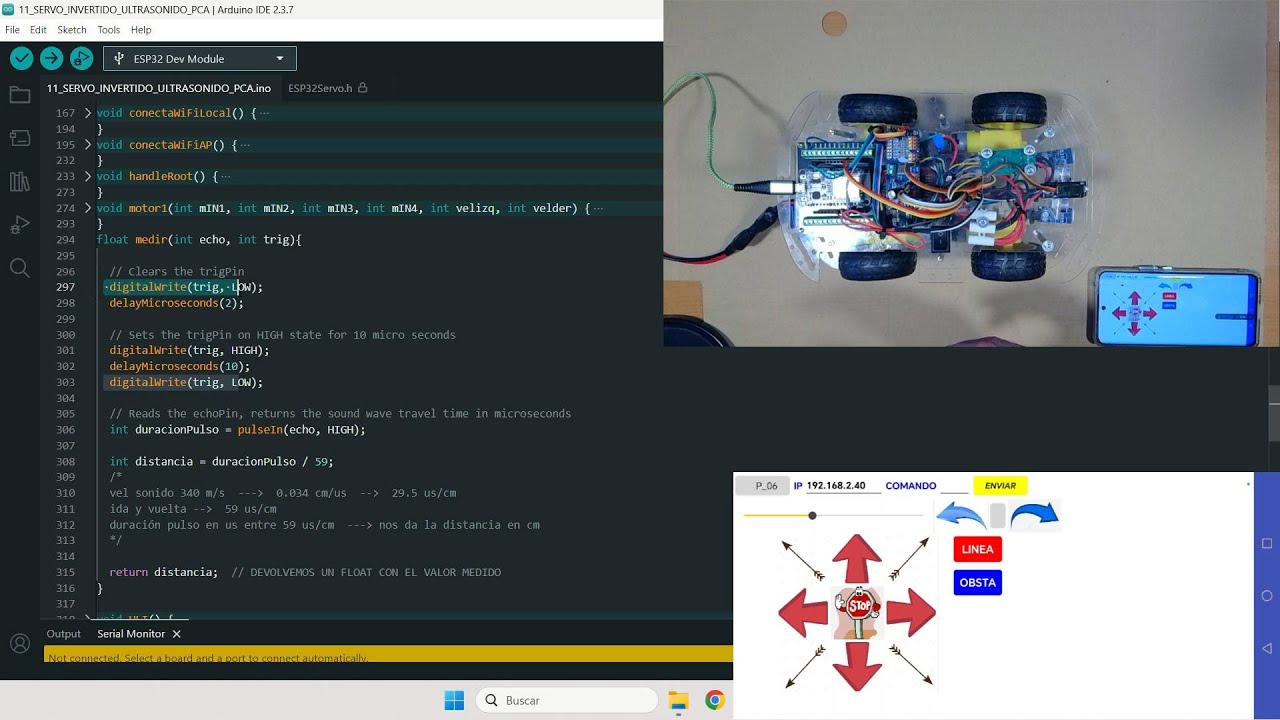 11 SERVO CON ULTRASONIDO Y PCA9685. APP INVENTOR. DEJO CÓDIGOS .ino .apk .aia  bajo en descripción
