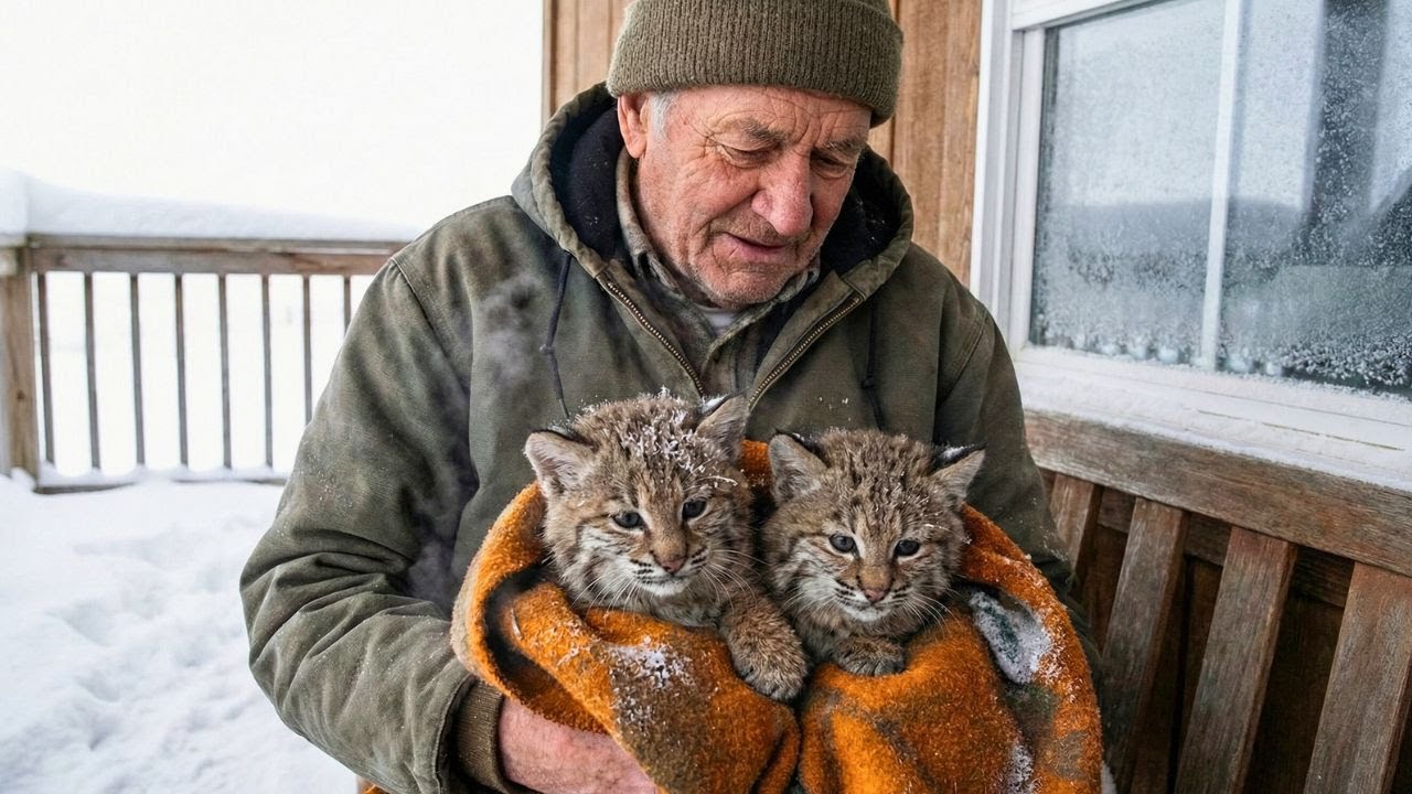 Old man rescue freeze bobcat on his porch - What It Did Next Is Unbelievable!!