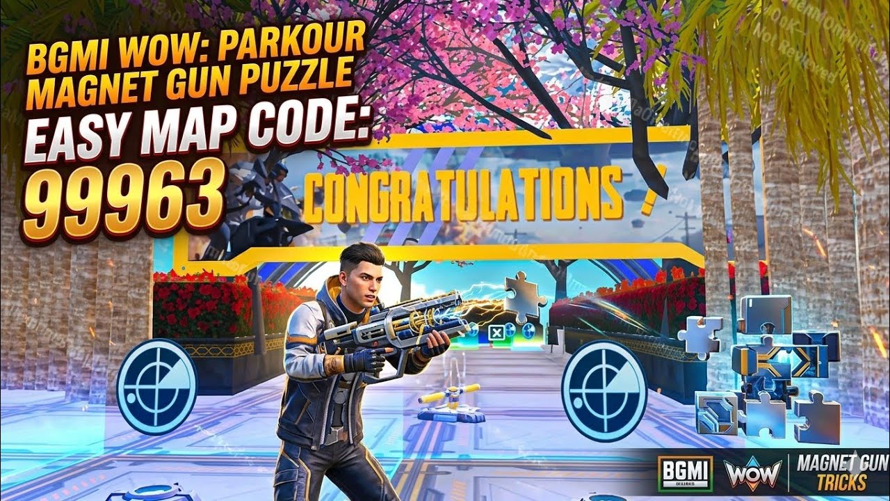 BGMI WOW Parkour Map Code 99963: Easy Magnet Gun Puzzle Guide #bgmi #wowmode 