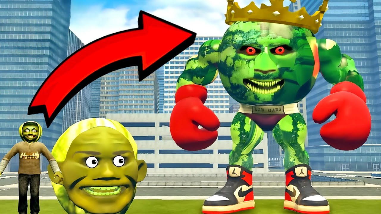 New The Sizes Of LinGang Melon And I Made King Lin Gang Melon Boxer Infected By Parasite- garry' mod