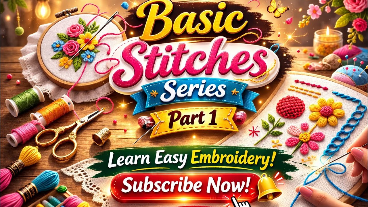 5 Basic Hand Embroidery Stitches Sample for Beginners / #easy  Embroidery tutorial stap by stap