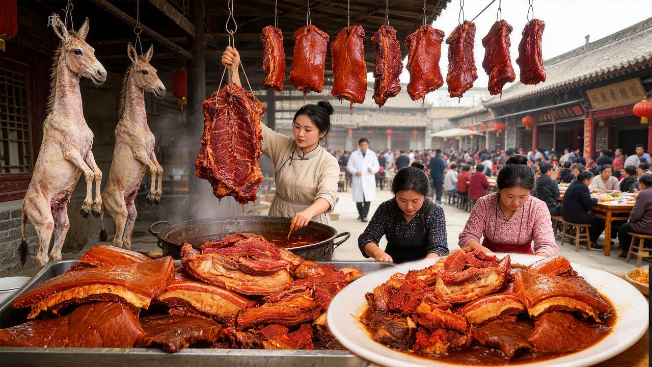 Mỗi ngày bán 150 con lừa nổi tiếng nhất vùng Thiên Tân🍜Khám phá ẩm thực Trung Quốc