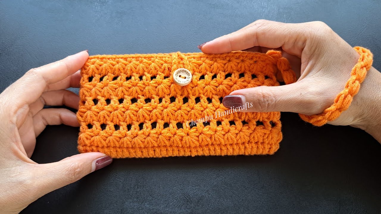 DIY Crochet Phone Bag Tutorial | Star stitch net pattern