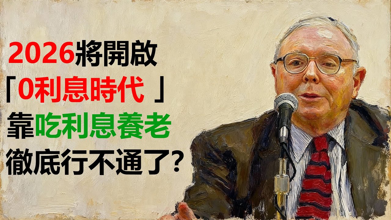 查理·芒格曾預言：2026將開啟「0利息時代 」，普通人靠吃利息養老徹底行不通了？#投資 #养老金 #查理芒格