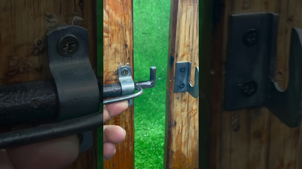 Simple idea with gate latch lock # mechanism lock # DIY # Craft # sliding door # manual lock