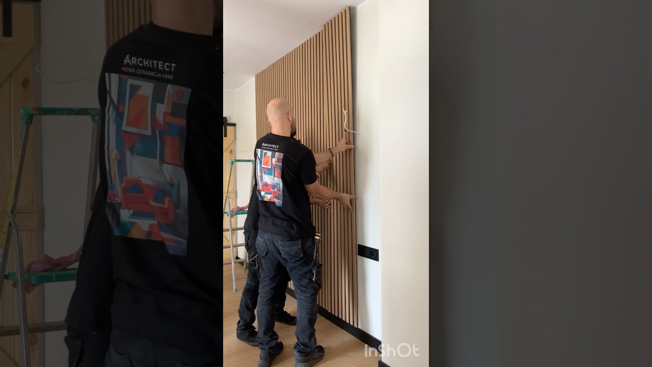 Montaż lameli na ścianie 