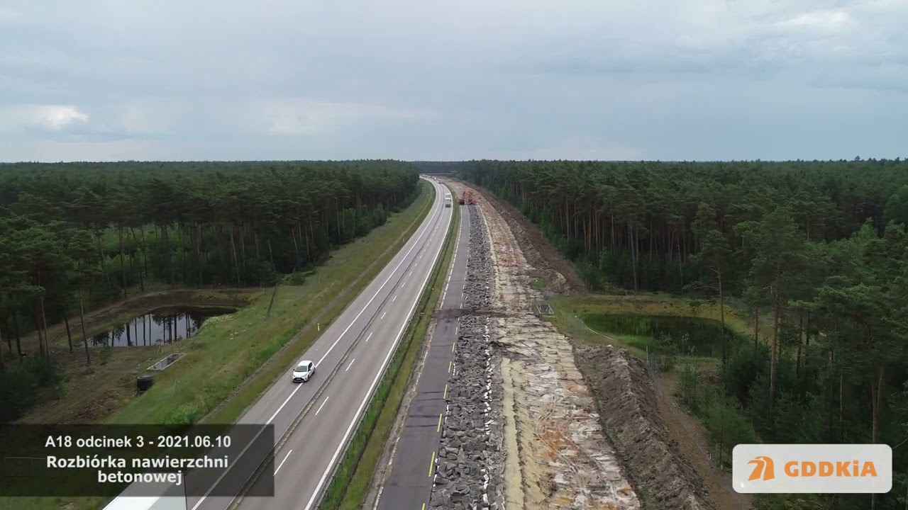 A18 Iłowa - granica woj. lubuskiego i dolnośląskiego, 10 czerwca 2021 r.