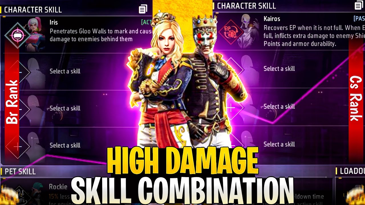 Best HIGH DAMAGE Character Combo 😱 New Meta Skill Combination 🔥 Free Fire BR Rank 2025