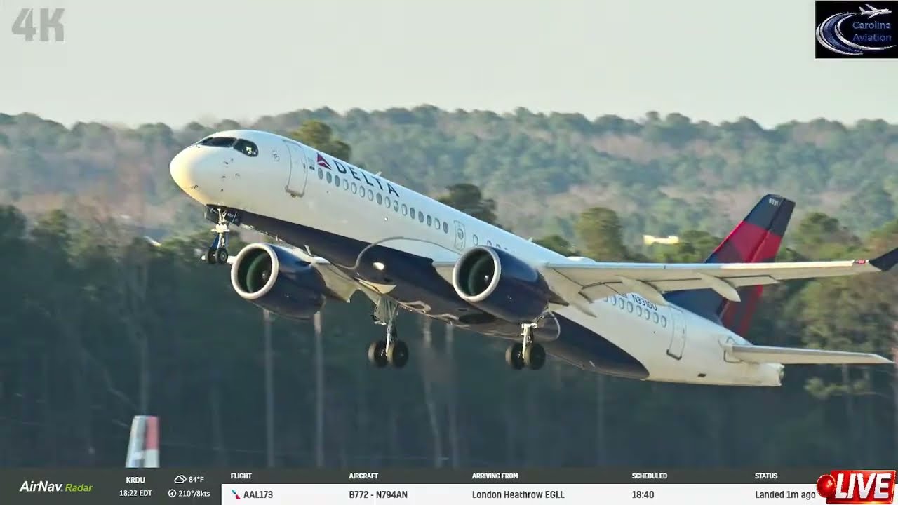 🔴LIVE 4K PLANE SPOTTING FROM: RDU RALEIGH DURHAM INT🔴