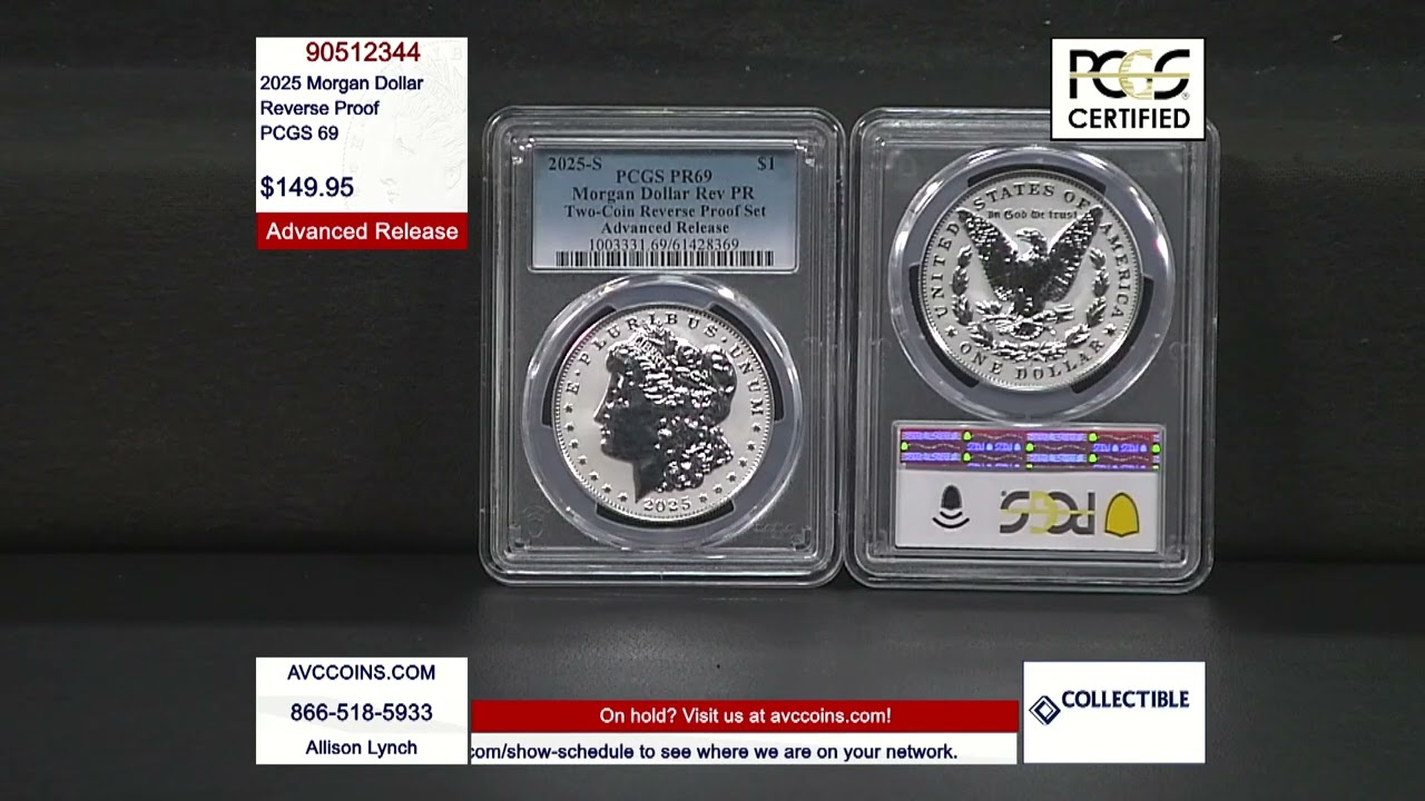 Доллар Моргана 2025 года — реверсная пробная монета — PCGS 69 Advanced