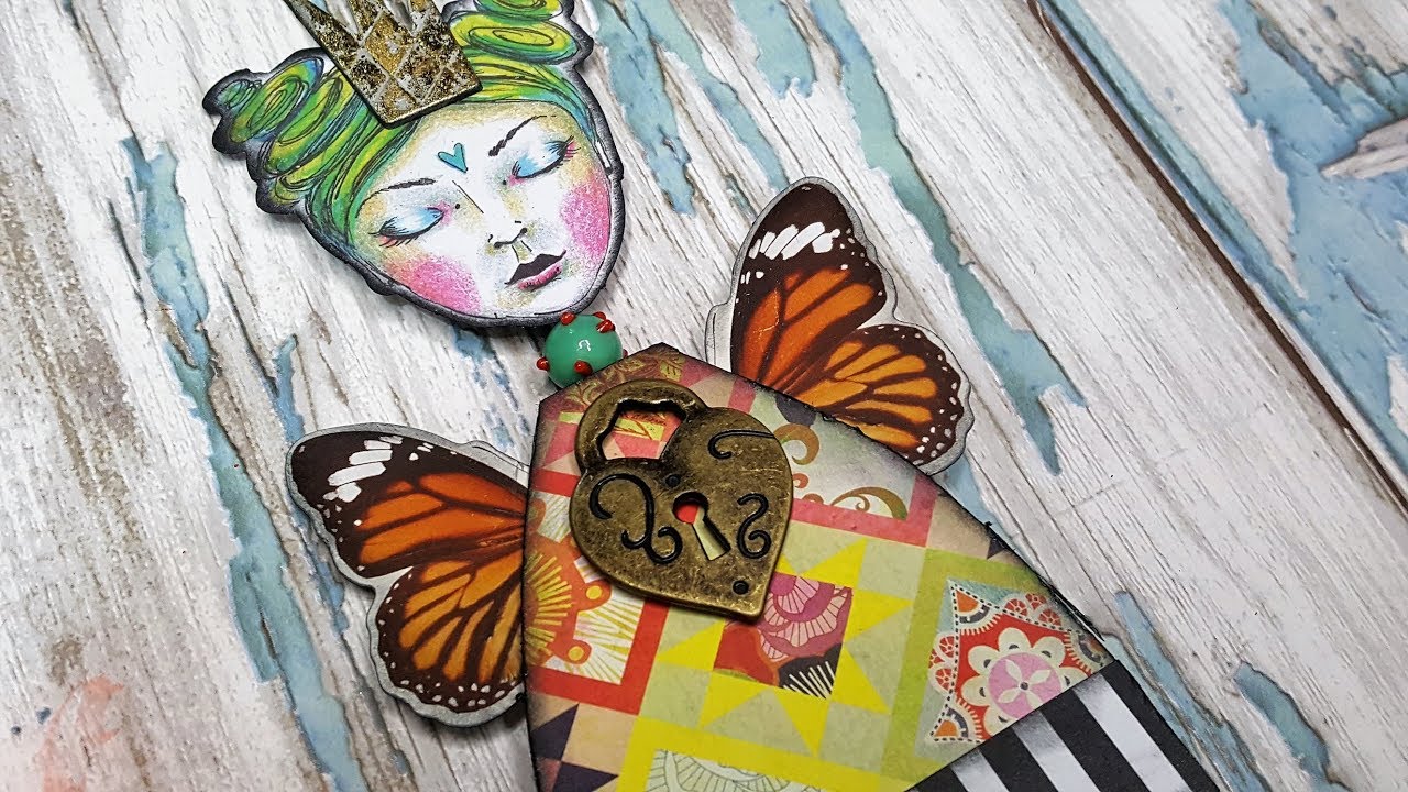 Whimsical Collage Art Doll