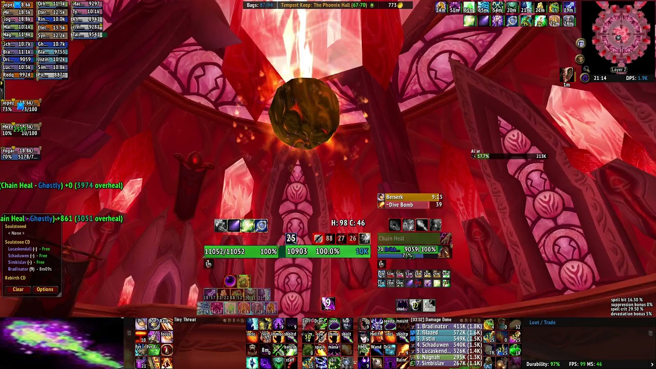TK: Al'ar - Warlock 99 Parse - Bradinator, Lights Out-Firemaw