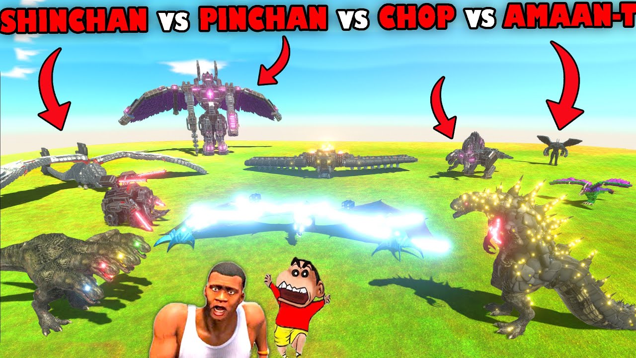 SHINCHAN vs PINCHAN vs CHOP vs AMAAN-T CUSTOM UNITS BATTLE in Animal Revolt Battle Simulator