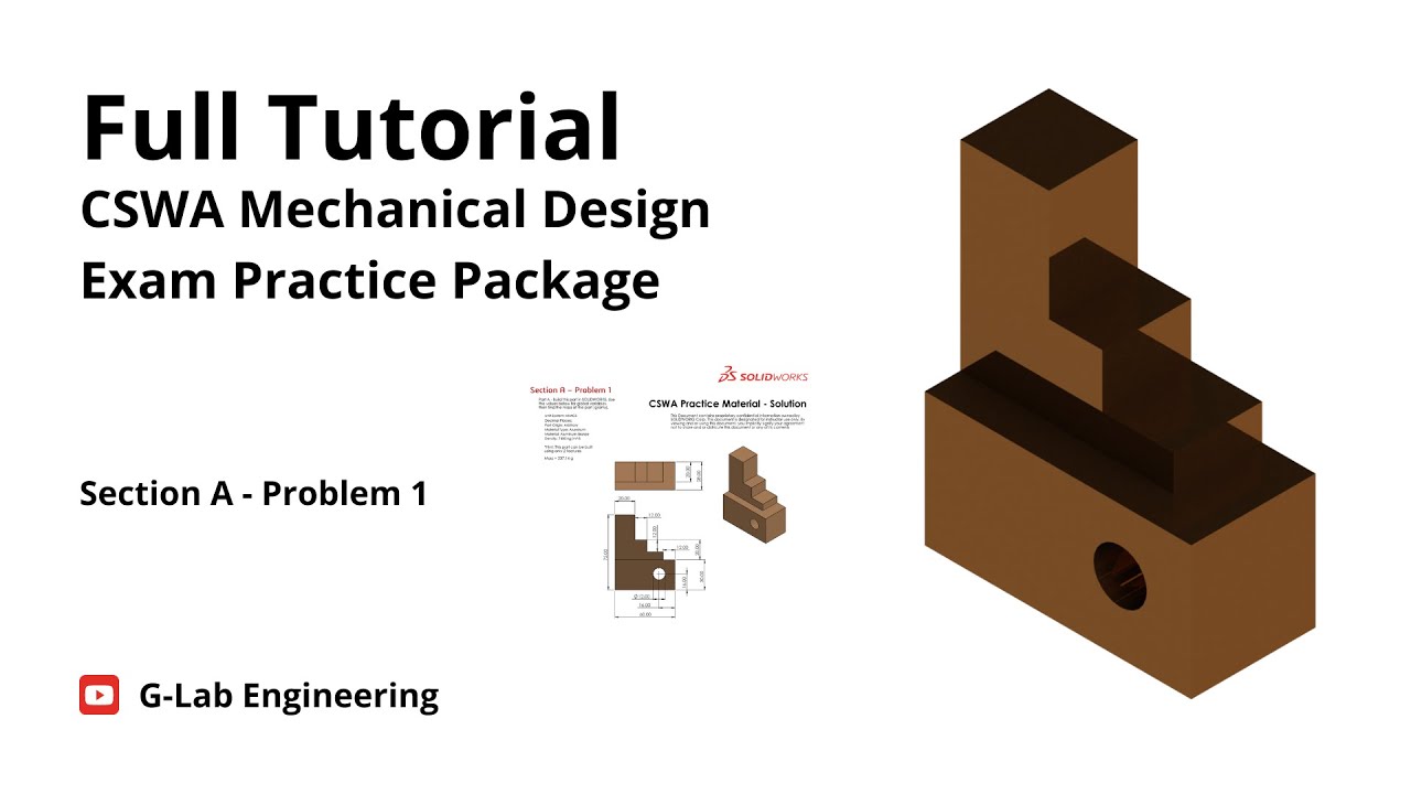 Full Tutorial | CSWA Mechanical Design Exam Practice Package | Section A Problem 1