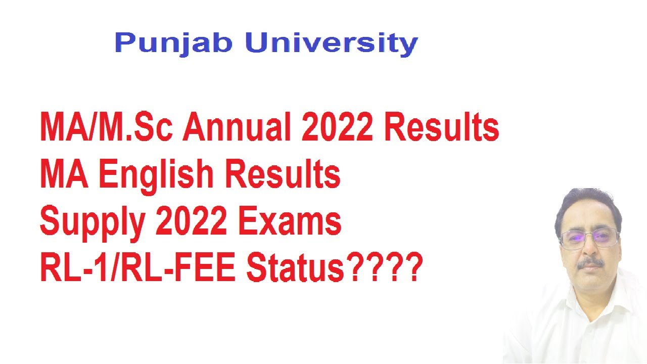 MA/M.Sc Results | MA English Results Annual 2022 /Supply Exams Schedule/Fee/RL-1/RL Fee Status PU