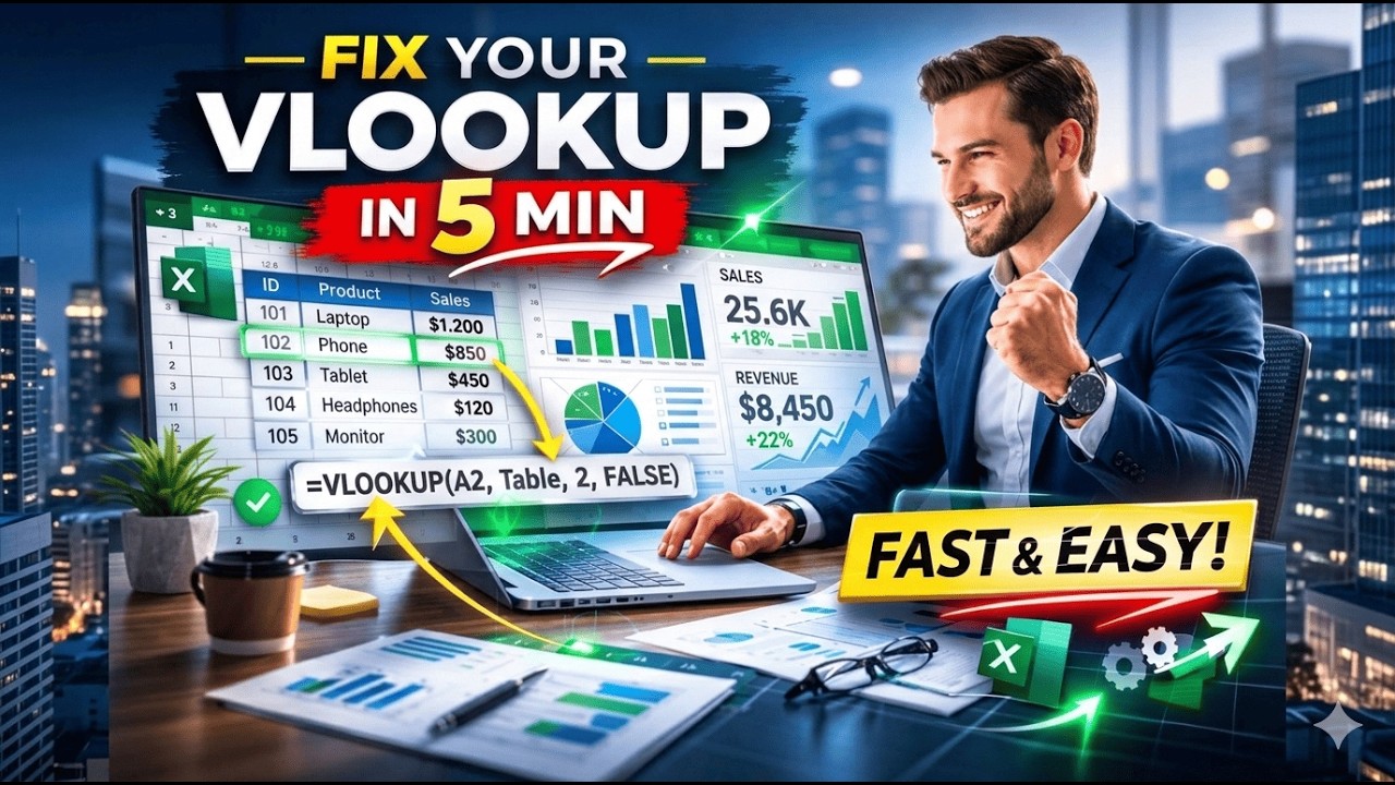 VLOOKUP Formula in Excel Full Tutorial (Hindi) |  Large Data Example Guide 2026-Techubabu