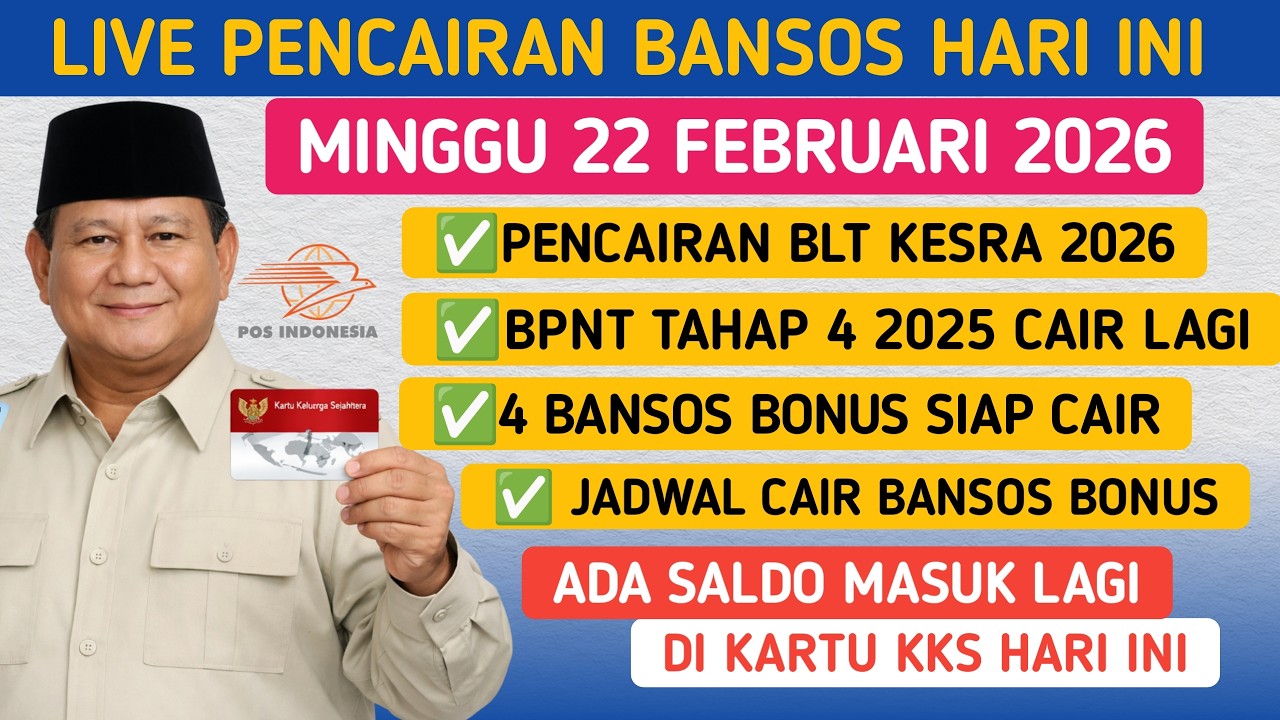 LIVE PENCAIRAN BANSOS HARI INI✅ UPDATE PENCAIRAN BLT KESRA 2026, BPNT THP 4 2025 & BANSOS BONUS CAIR