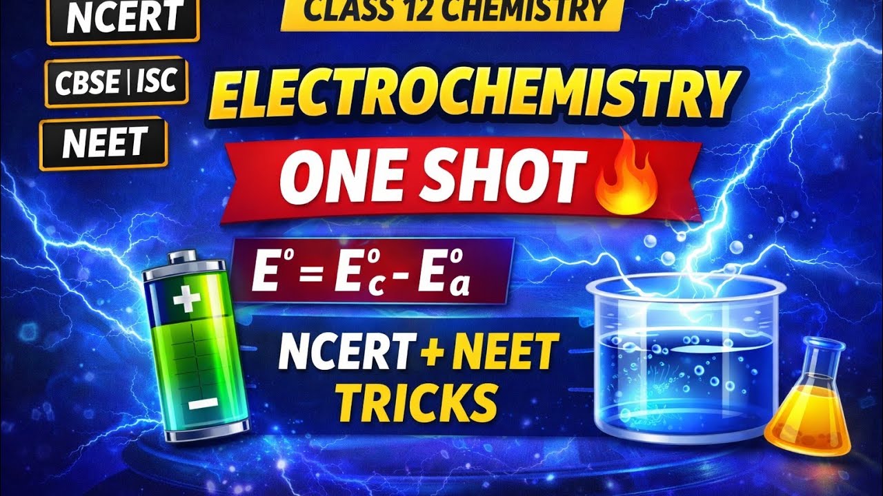 Electrochemistry One Shot 🔥 Class 12 Chemistry | NCERT | CBSE | ISC | NEET PYQ 
