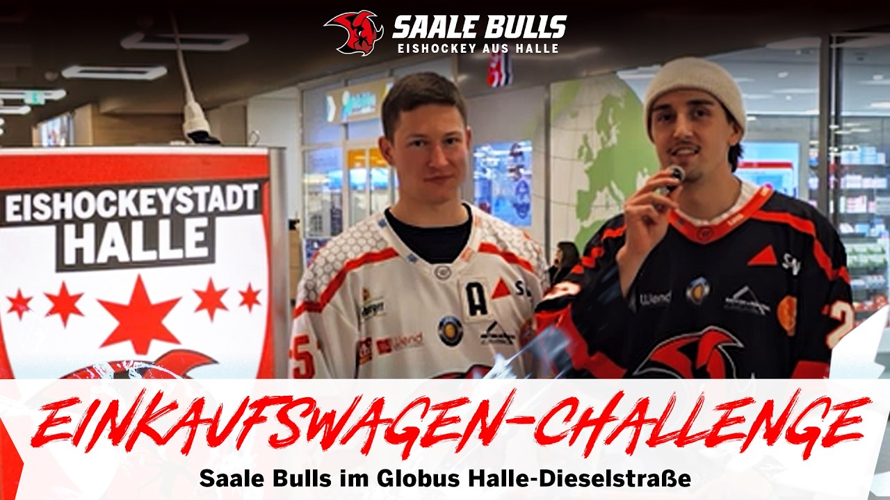 Einkaufswagen-Challenge der Saale Bulls im Globus Halle-Dieselstraße!