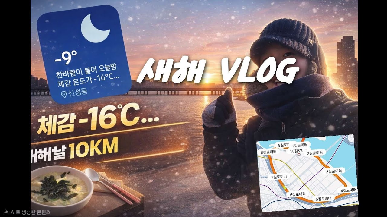 [2026 새해 브이로그] 체감온도 영하 16도지만, 멋진 삶은 달리면서 온다 | 새해다짐 | 여의도고구마러닝 | 이문세라디오
