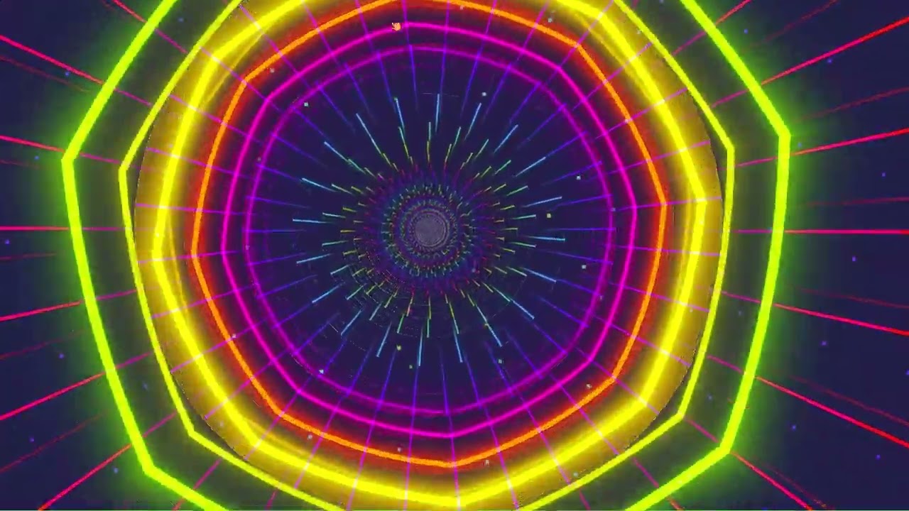 Neon Tunnel Vortex – Psychedelic EDM Visualizer | Silent