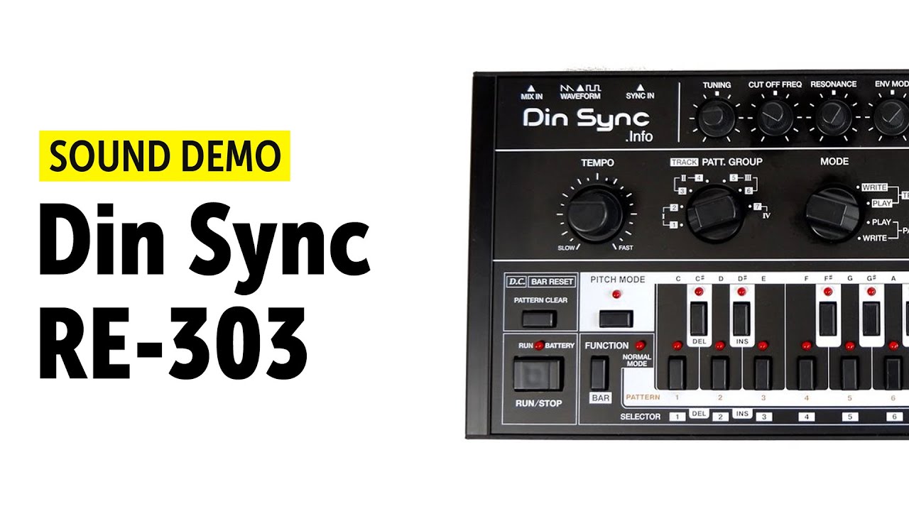 Din Sync RE-303 Sound Demo (no talking)