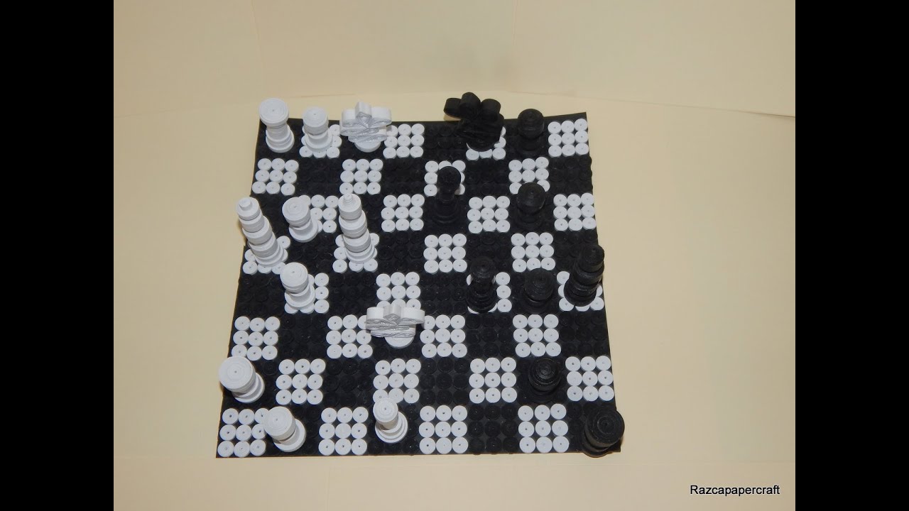 How to make 3d quilling chess set part3 ( quilling chess tower)