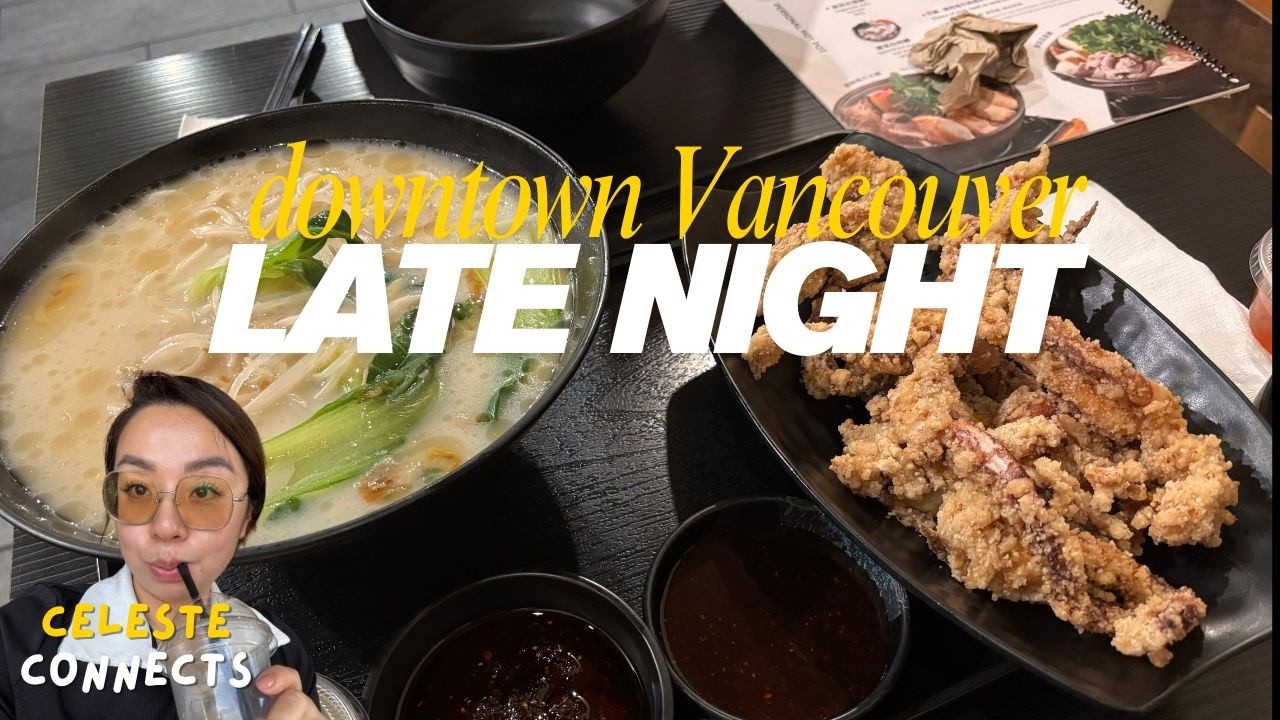 What to Eat in Downtown Vancouver at Night 🌙 | Cheap Eats Food Tour (English Bay, Robson, Granville)