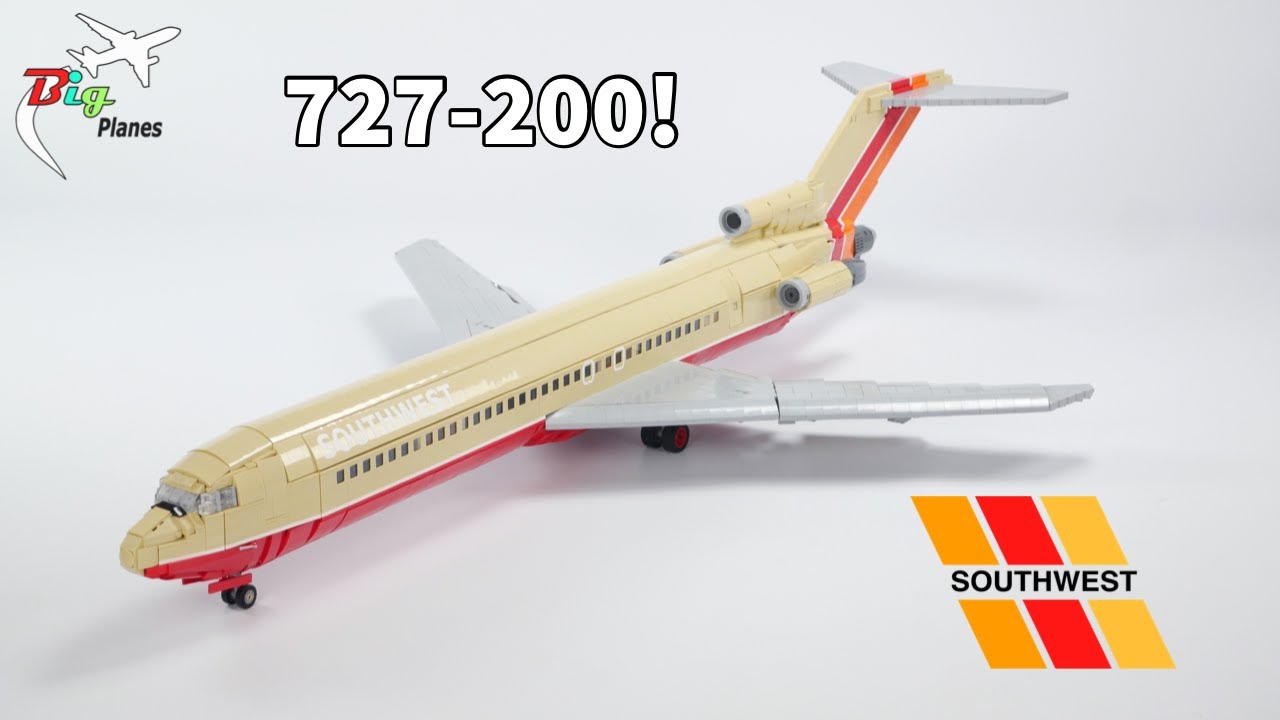 Custom LEGO Southwest Airlines 727-200 Tour and Full Speed Build!!