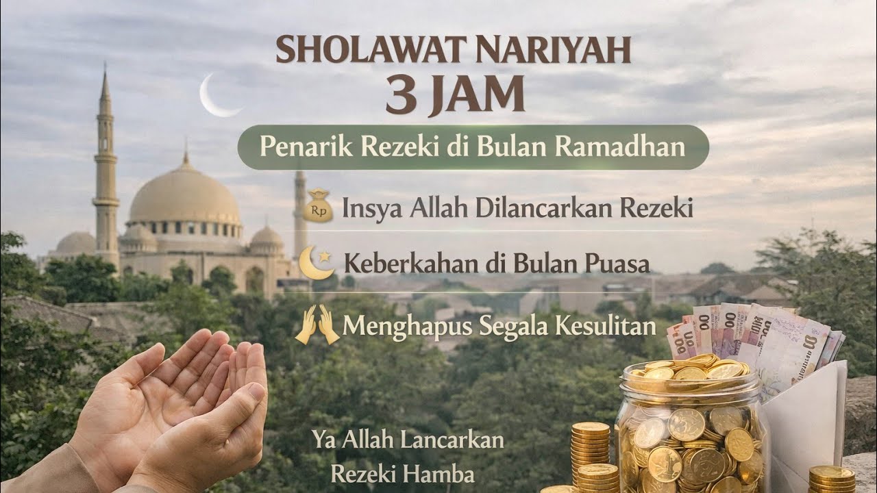 Sholawat Nariyah 3 Jam 🌙 Amalan Ramadhan Pembuka Pintu Rezeki