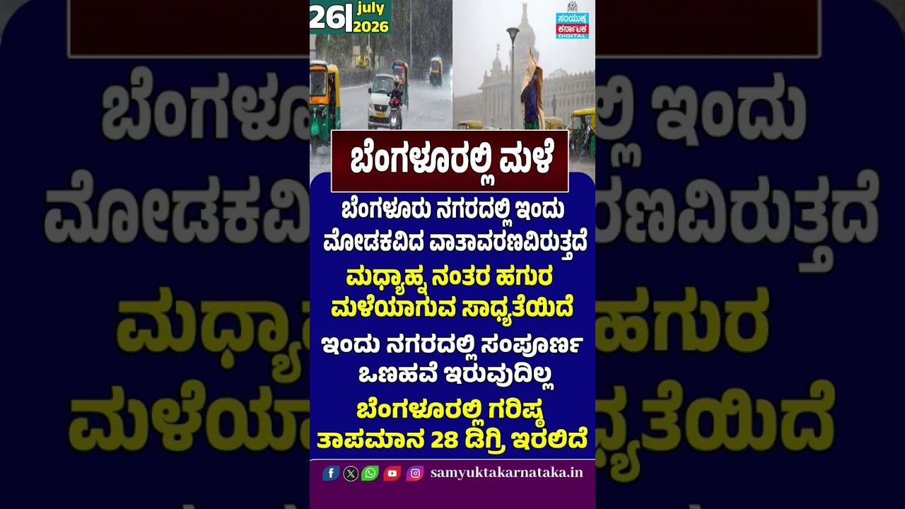 Bengaluru Weather Update: Cloudy Skies & Light Rain Likely After Afternoon | SK Digital