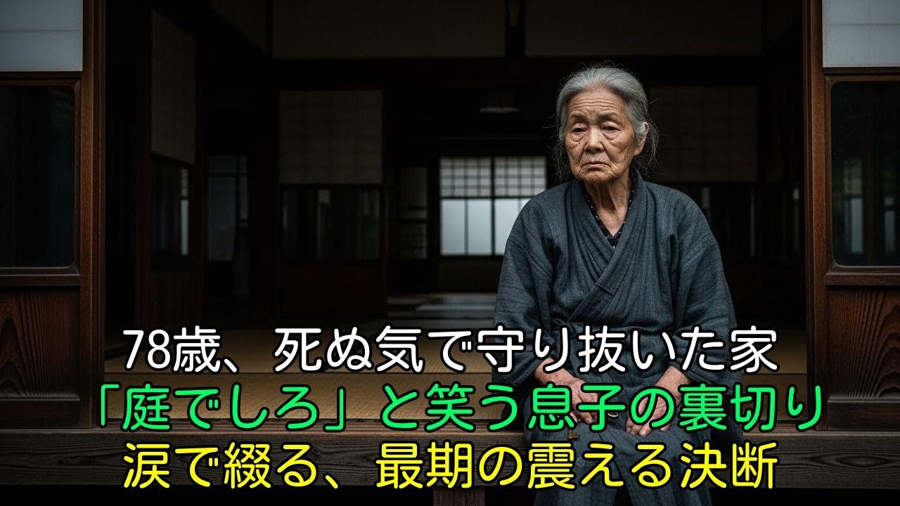 【涙腺崩壊】300万を拒み「庭でしろ」とトイレを奪われた78歳の私。息子夫婦を追い出し、縁を切った母の最後の震える決断。
