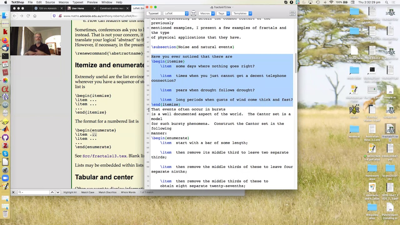 LaTeX 22 Environments   abstract, itemize and enumerate lists