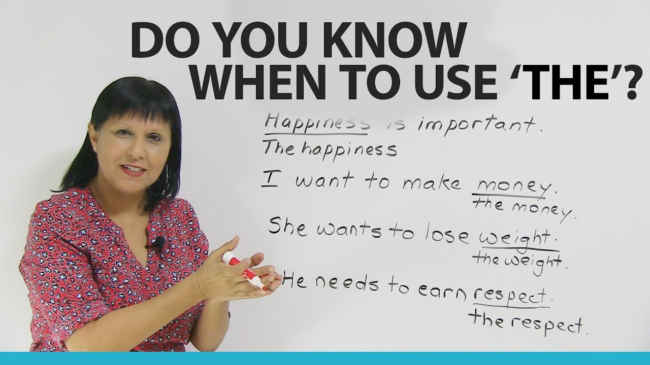 Grammar: Using THE with common and abstract nouns
