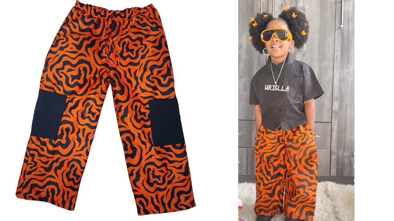 How to cut and sew trending Ankara baggy trouser with elastic waist for kids