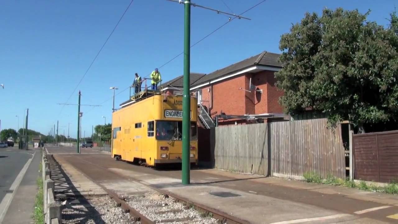 Blackpool Engineer Tram 754 working on Tramway Upgrade